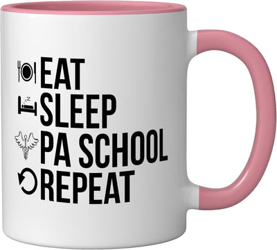 Taza de cerámica PA School Future rosa y blanco