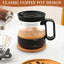 Taza de café de vidrio 16 oz con asa y tapa a prueba de derrames