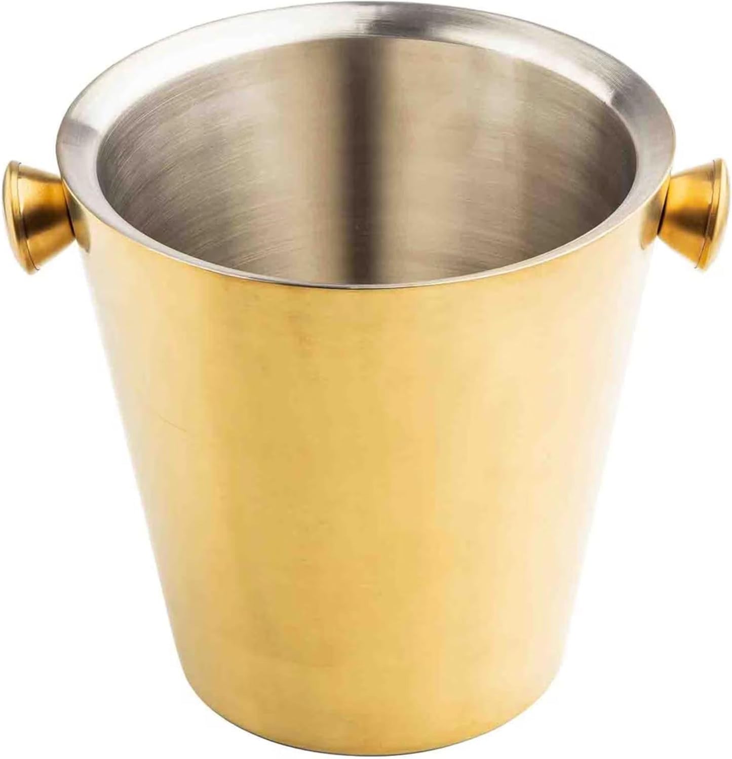 Cubo vino doble pared asas perilla acero inox dorado 5qt