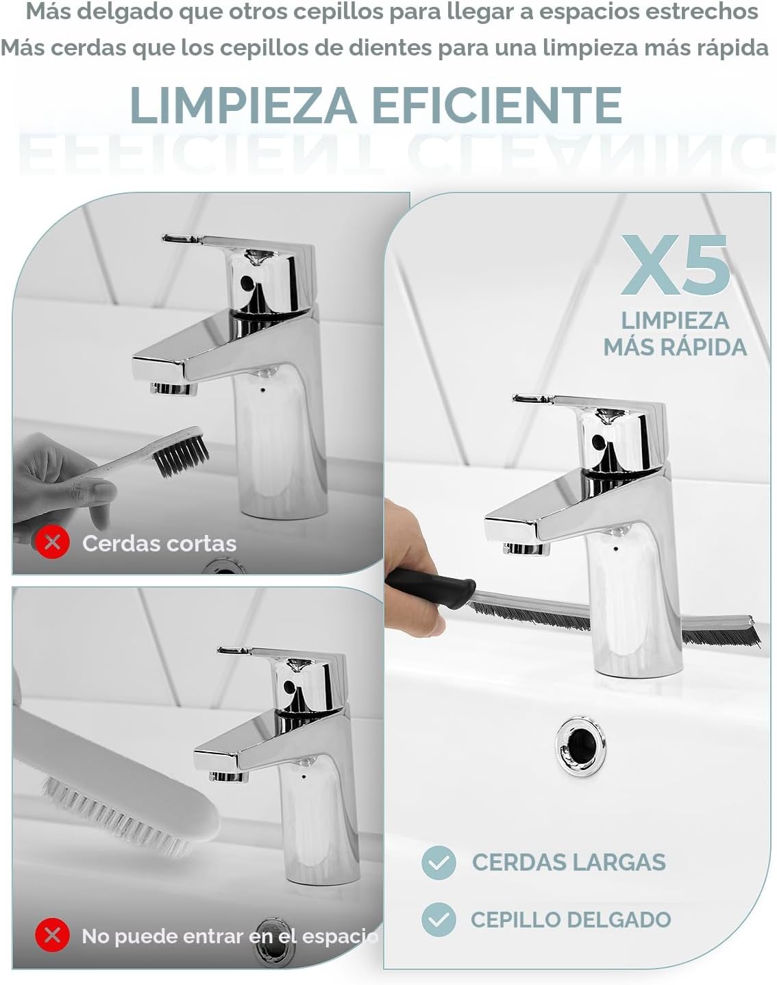 Cepillo limpieza grietas y huecos para hogar