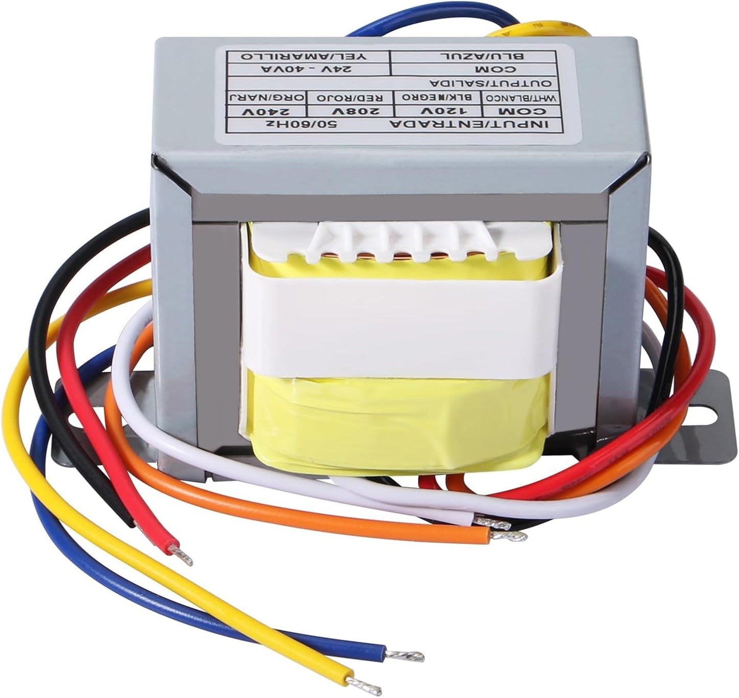 Transformador 24V 40VA primario 120-240V secundario con soporte