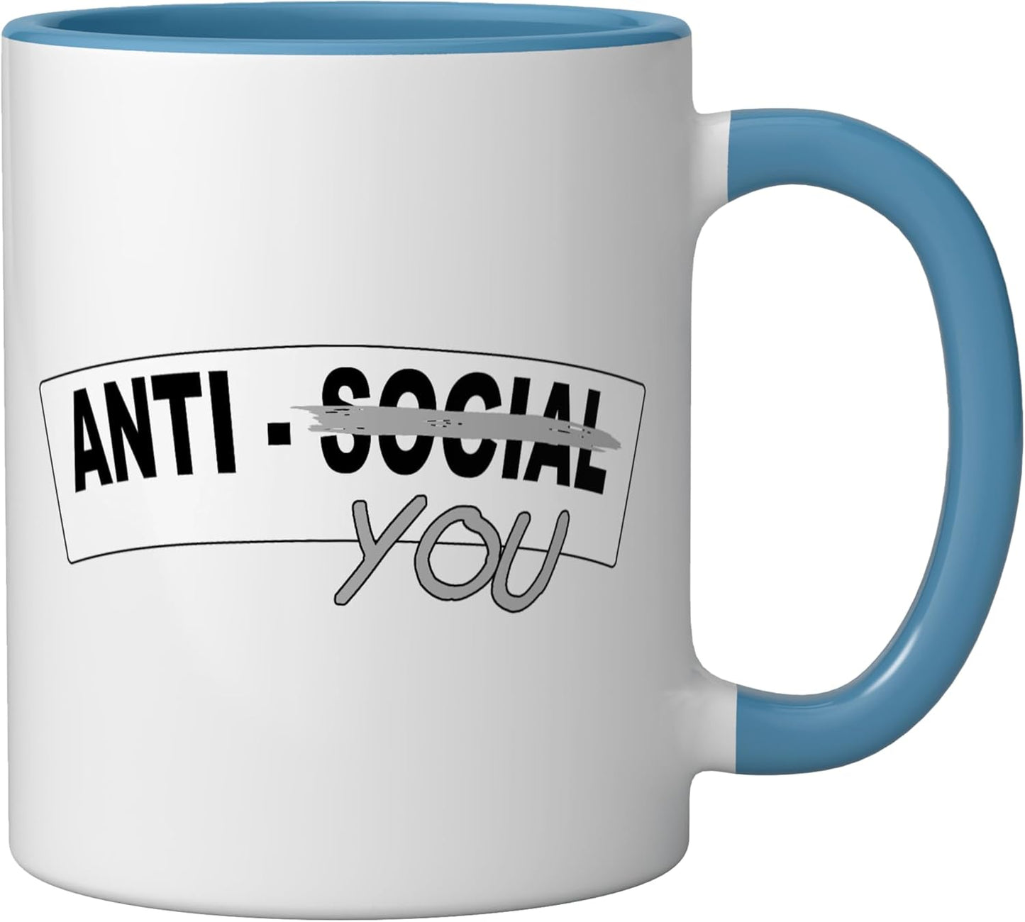 Taza Cerámica Gráfica Azul/Blanco Anti-You