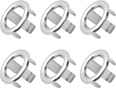 6 Anillos Huecos Cromados para Lavabo Fregadero Tocador