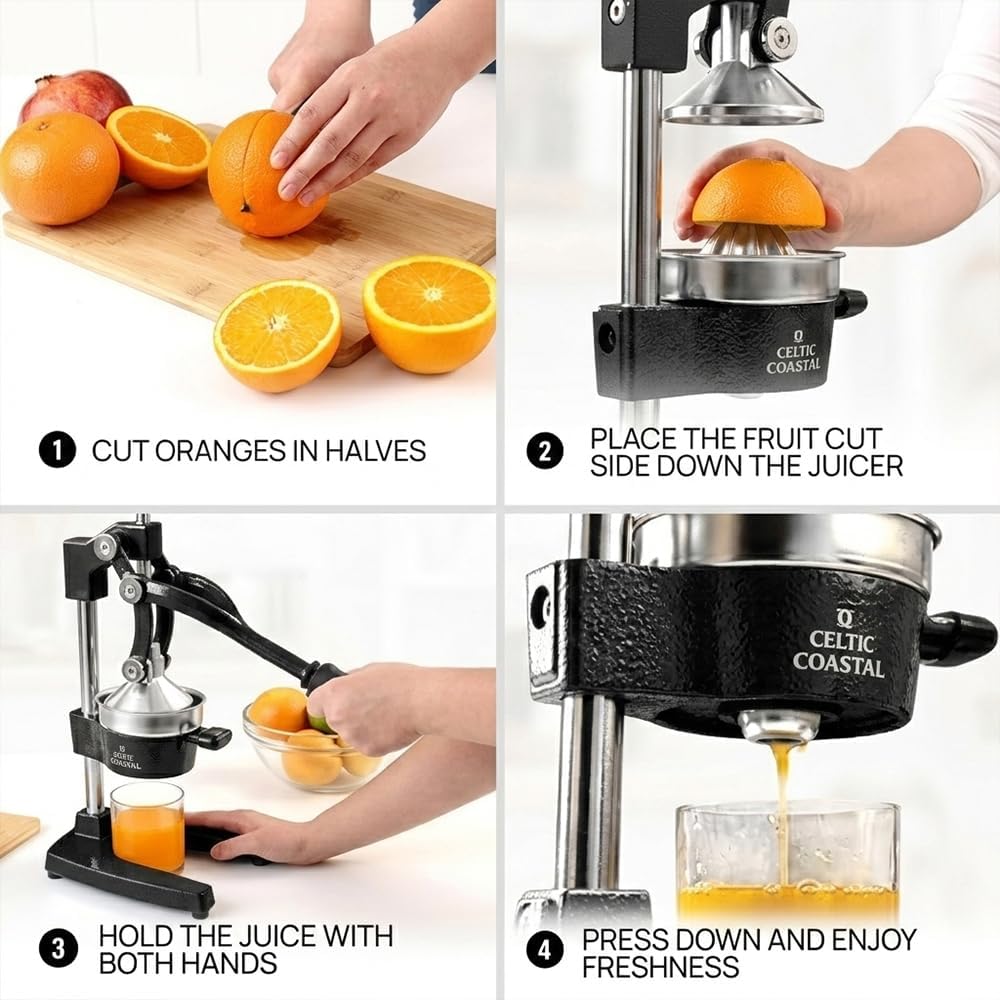 Exprimidor hierro fundido manual para cítricos acero inox