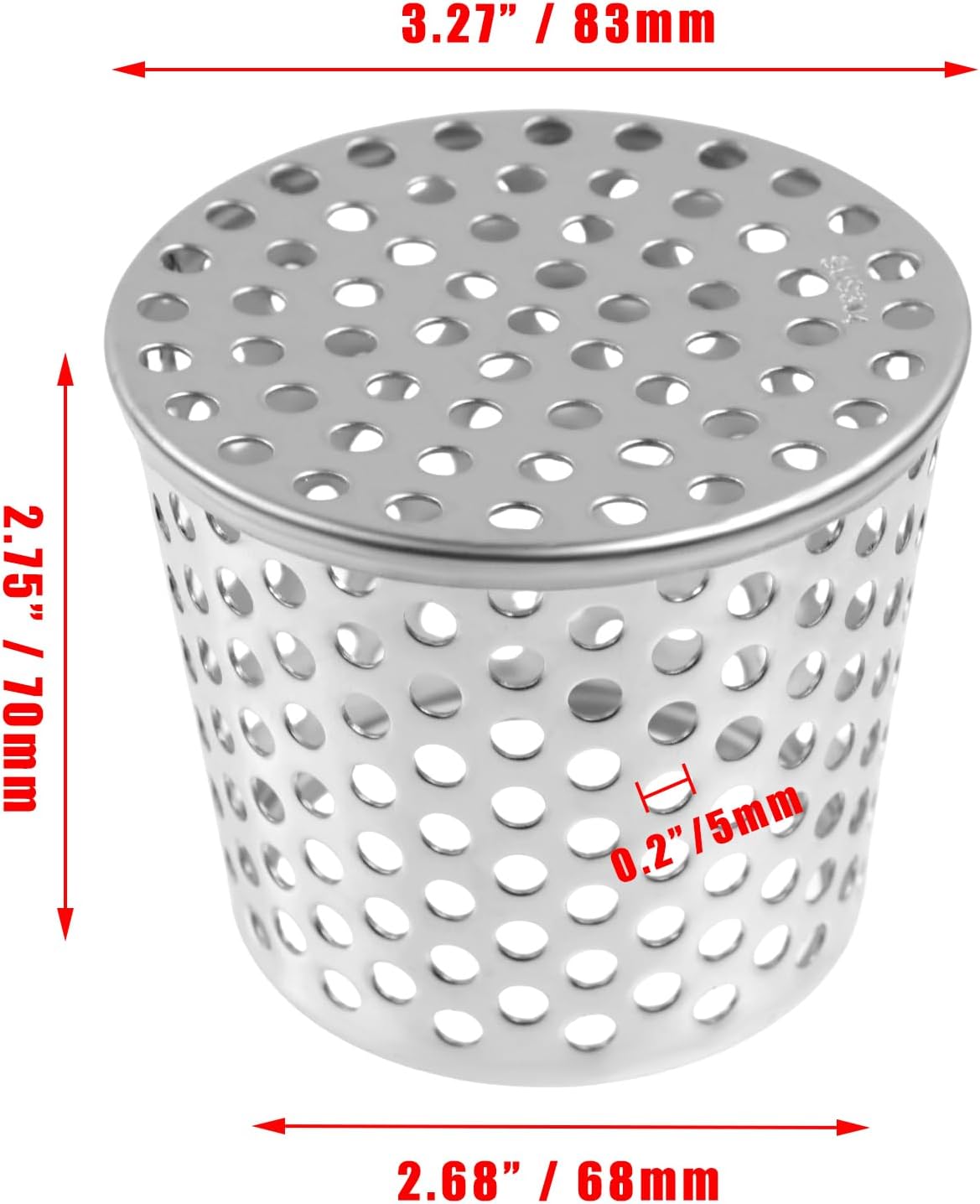 Tapón ventilación acero inox para chimenea redonda 2.68-3.27pulg