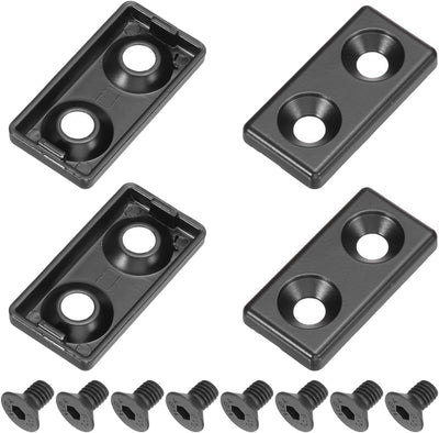 4 Pzas Tapa Extremo Aluminio Negro para Estante Pecera