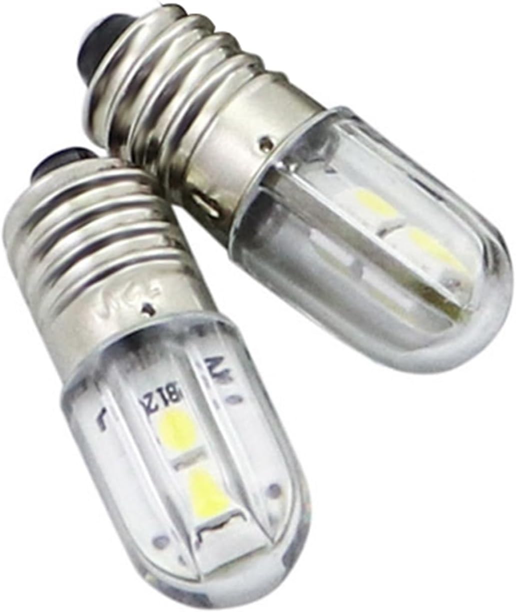 2 Bombillas E10 Luz Blanca Cálida para Faros Navidad