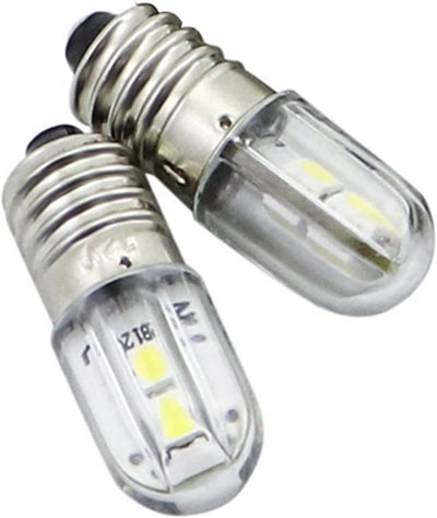 2 Bombillas E10 Luz Blanca Cálida para Faros Navidad
