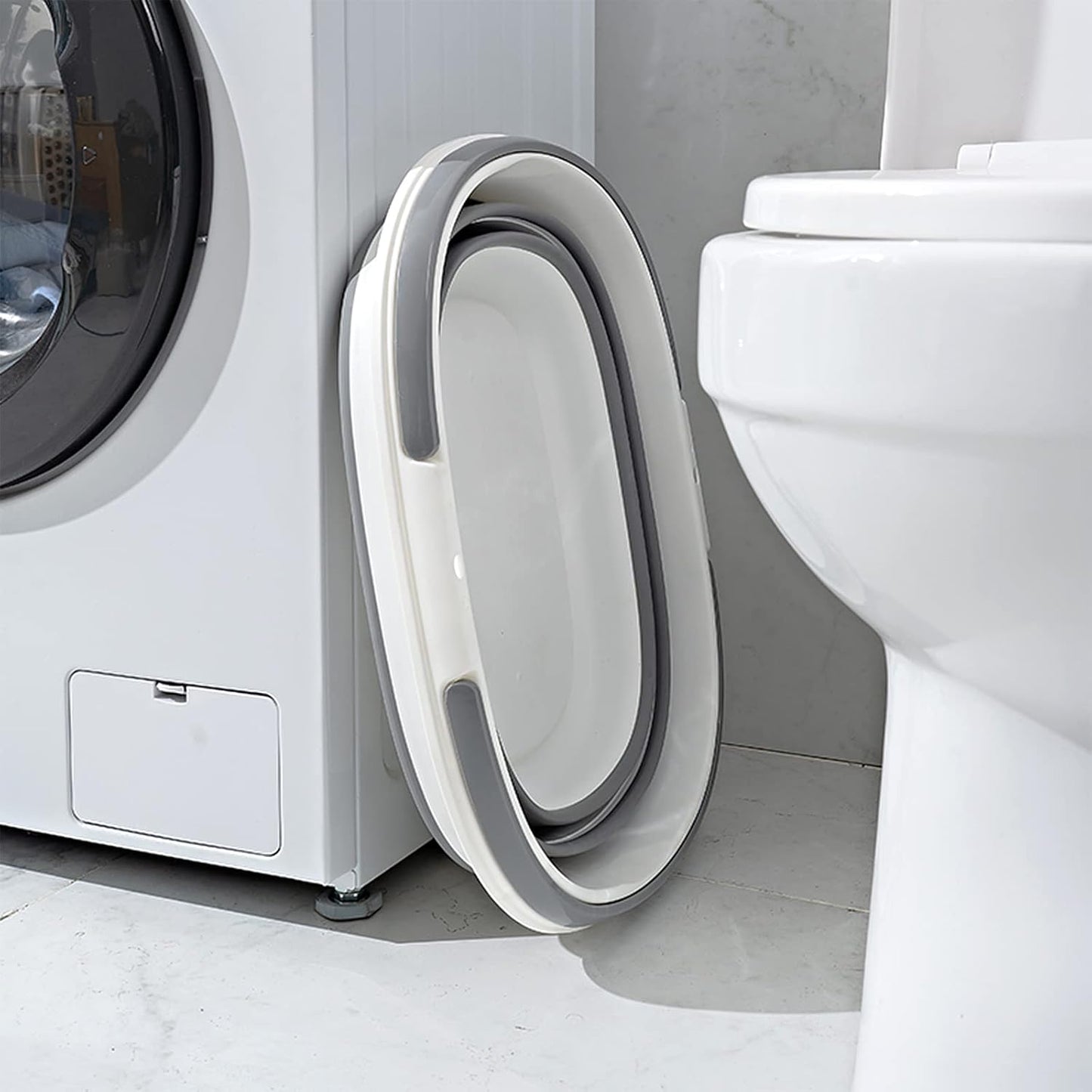 Cubo plegable 16L para limpieza hogar acampada gris