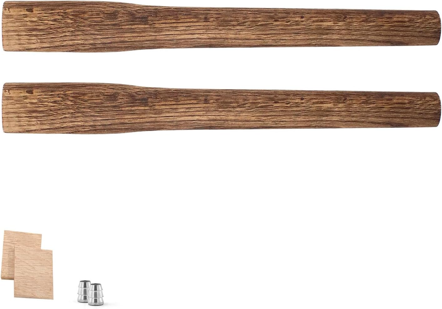 Set 2 mangos hacha haya 16.8pulg comp cuñas acero/madera