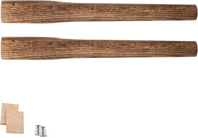 Set 2 mangos hacha haya 16.8pulg comp cuñas acero/madera