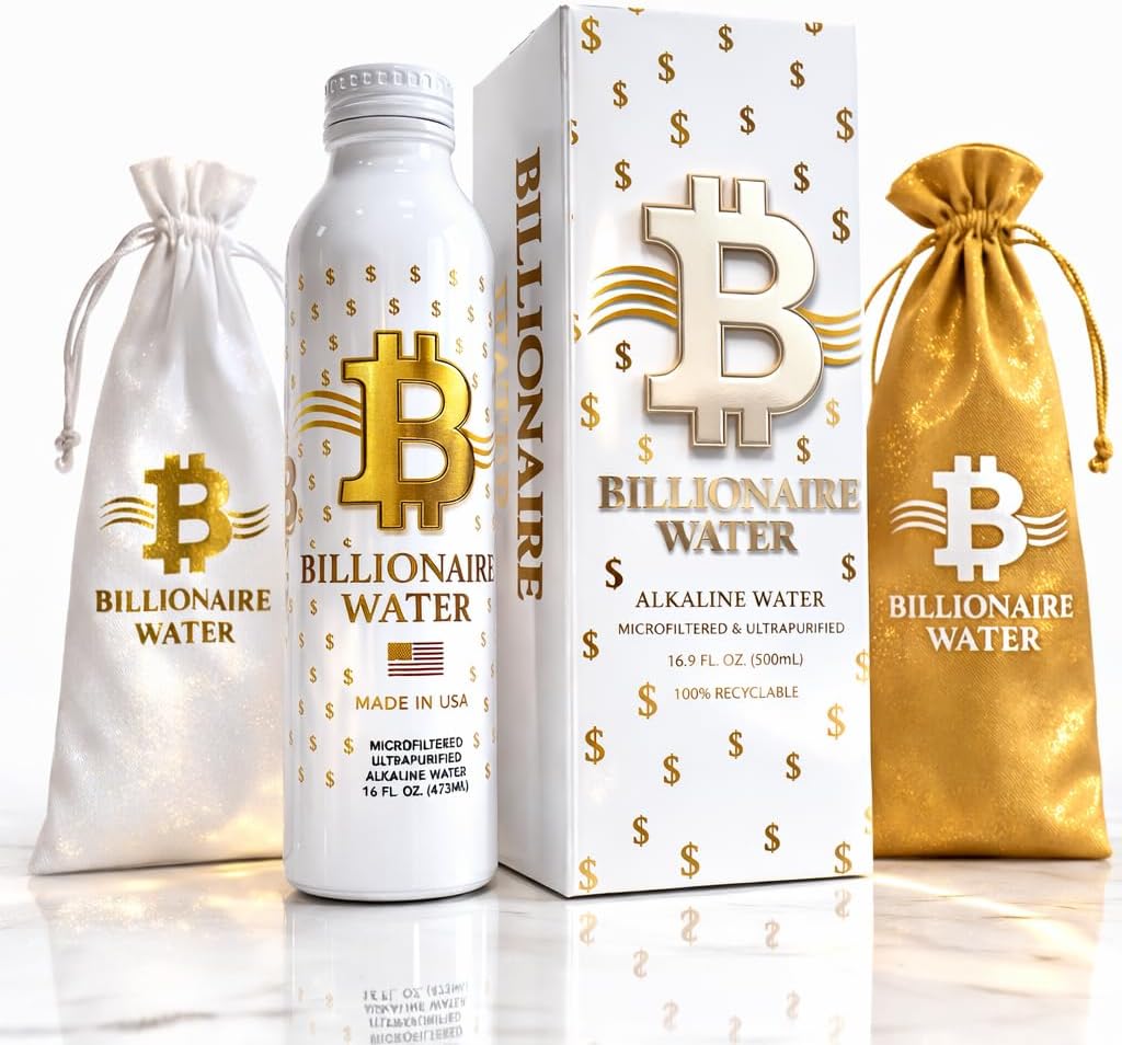 Bolsa dorada Billionaire Water 16.9