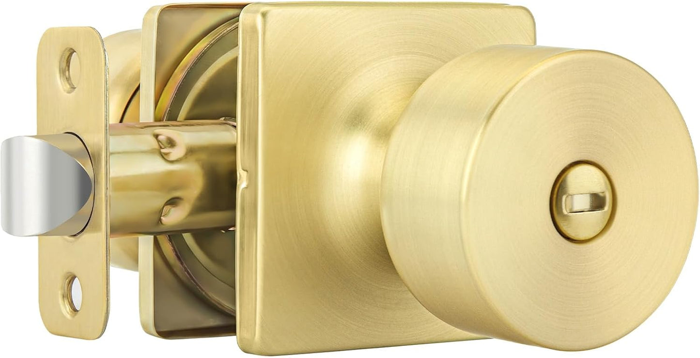 Pomos puerta dorados cepillados privacidad set 1