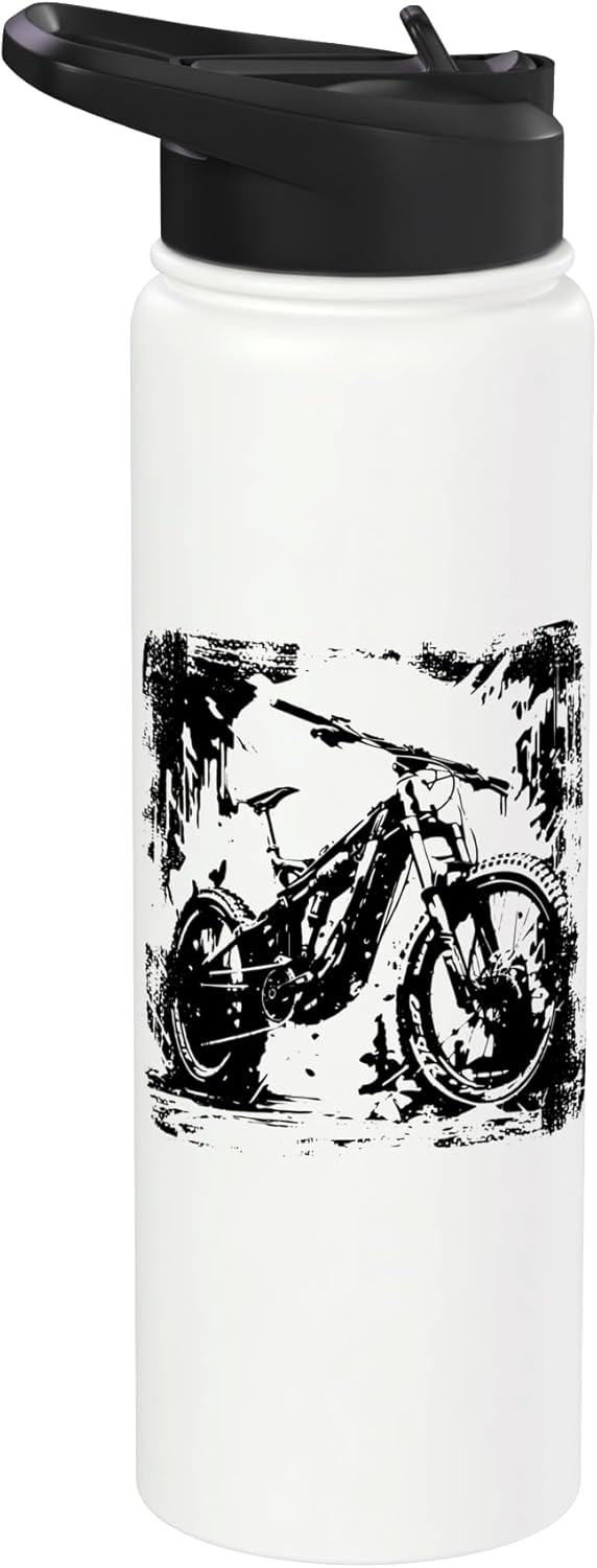 Bottella de agua aislada para ciclismo de montaña en acero inoxidable