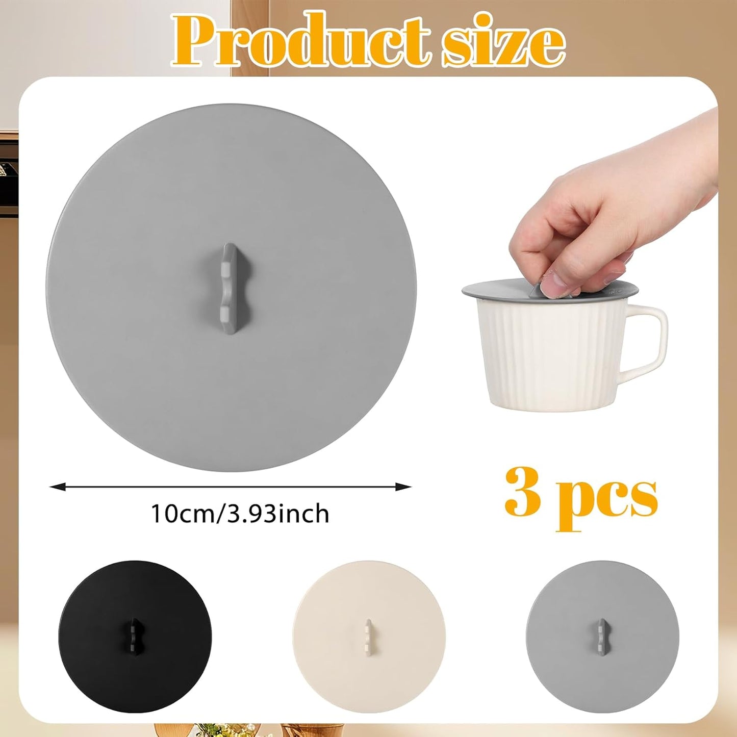 3 fundas silicona reutilizables para tazas té café