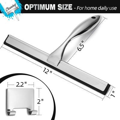 Limpiador ducha 12pulg acero inox multiuso baño puertas espejos