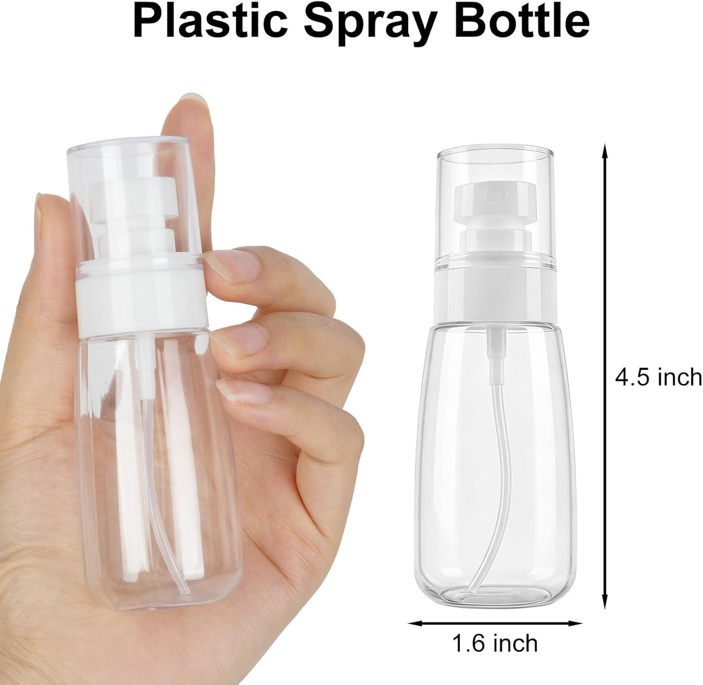 2 Botellas Spray 2oz A prueba de fugas recargables viaje
