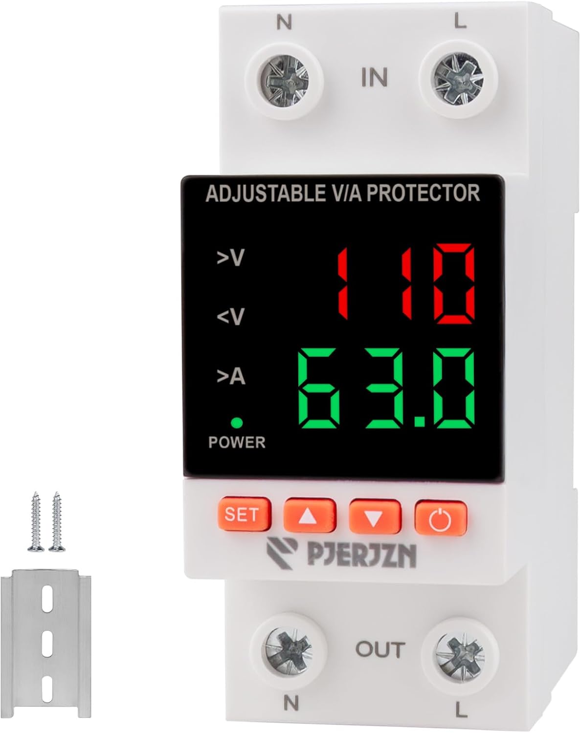 Protector voltaje ajustable 110/230VAC 63A con retardo