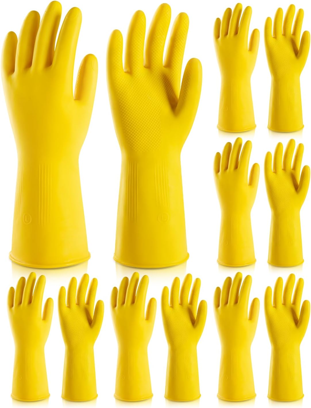 6 Pzas Guantes Goma Reutilizables Limpieza Hogar Cocina