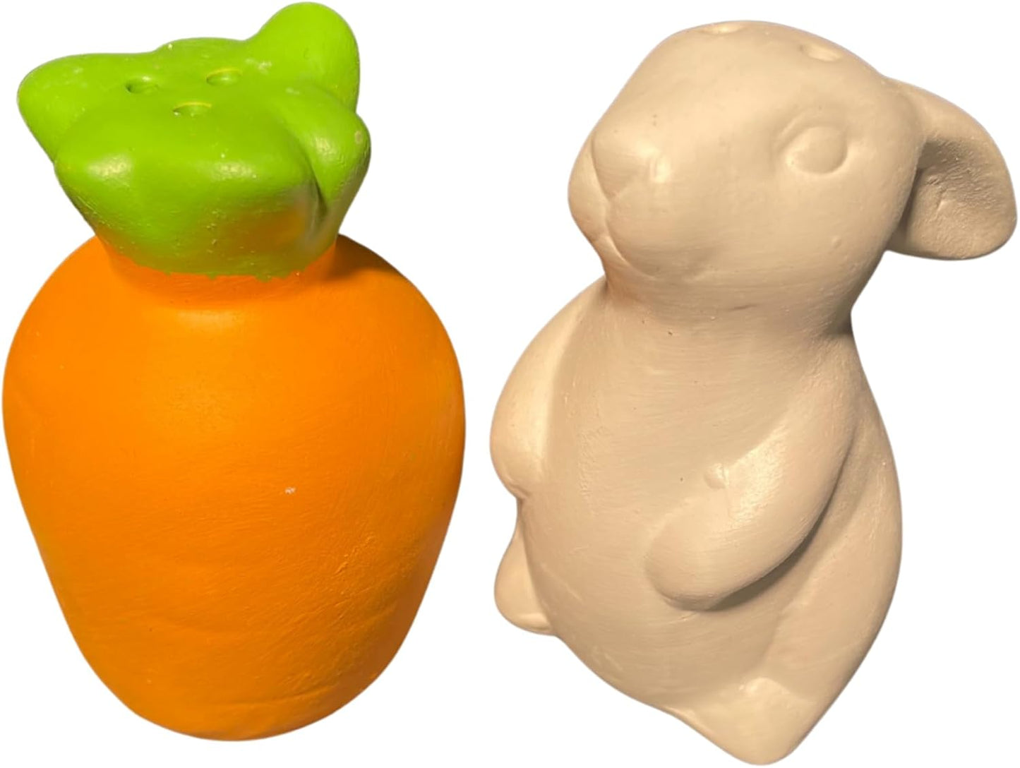 Salero y pimentero de conejo de Pascua y zanahoria