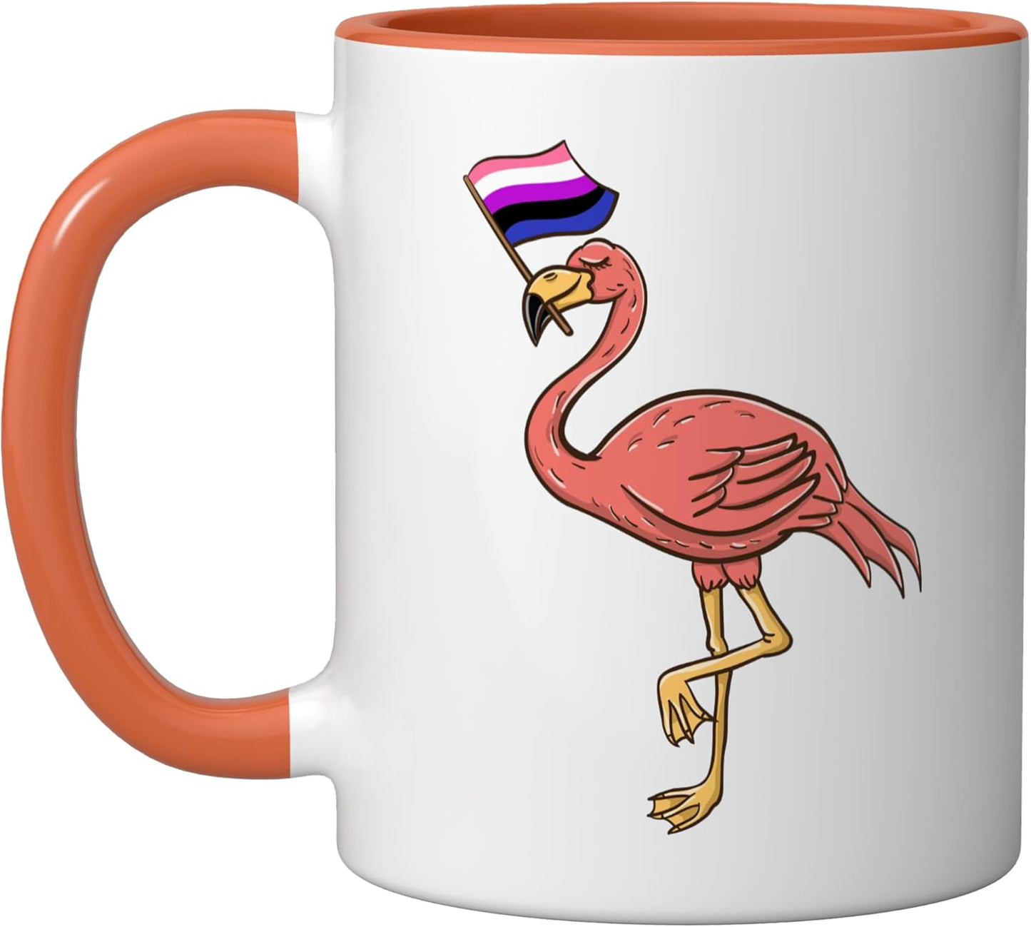 Taza Cerámica Color Naranja/Blanco