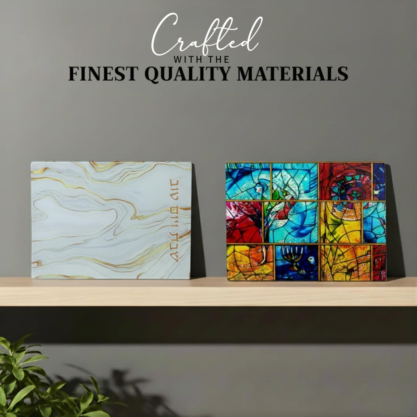 Tabla cristal templado para mesa Shabat decoración judía