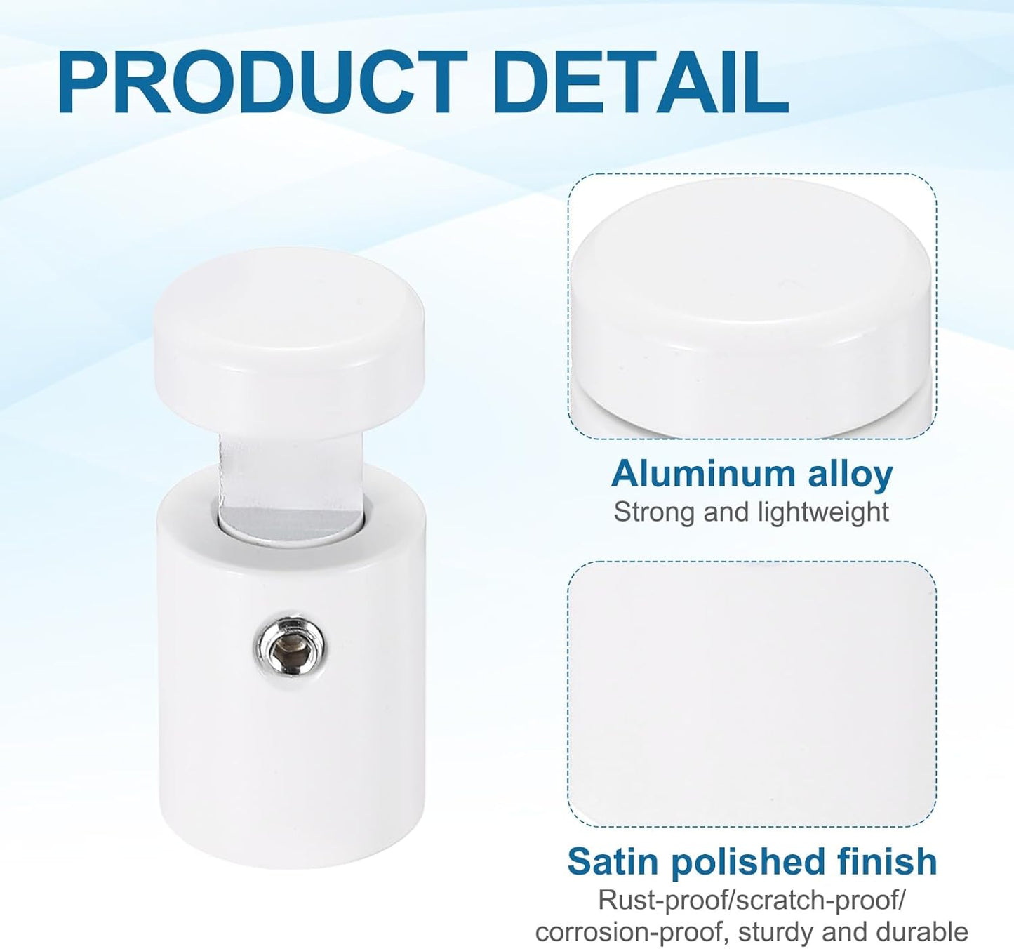 8 Pzas Soportes Aluminio 5/8x3/4 Blanca para Señalización Acrílica