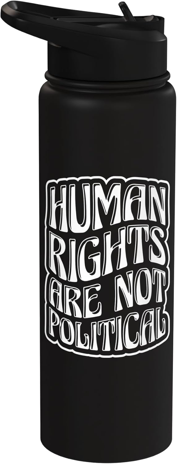Botella agua acero inox aislada derechos humanos