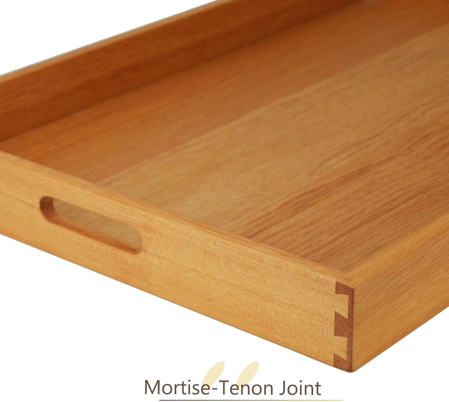 Bandeja otomana rectangular teca grande con asas para té y café