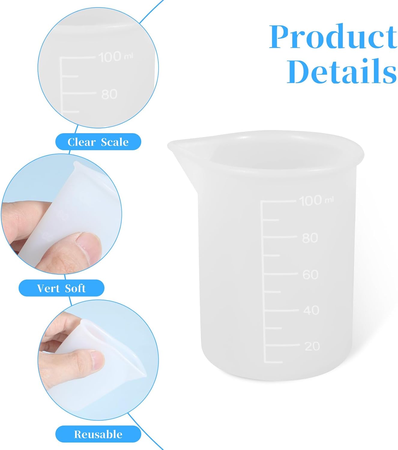 3 Vasos Silicona Dispensadores Detergente Reutilizables