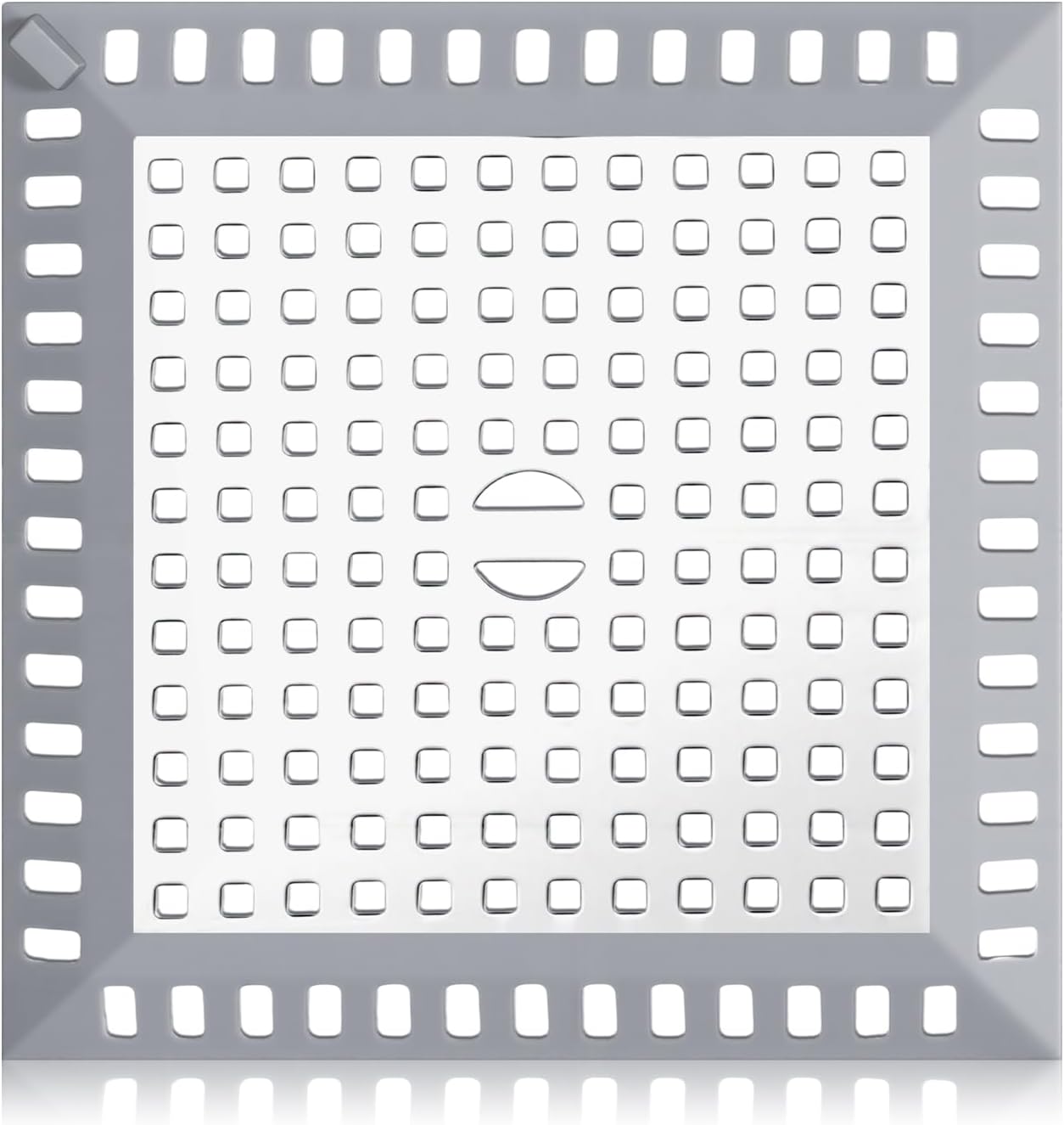 Cubierta cuadrada acero inox para drenaje ducha con silicona