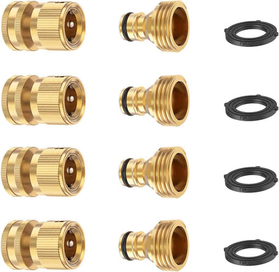 Conector rápido manguera jardín 3/4pulg latón sin fugas 4 pzas