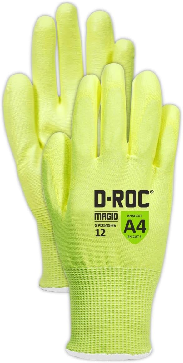 Guantes palma PU recubiertos talla 10 amarillo