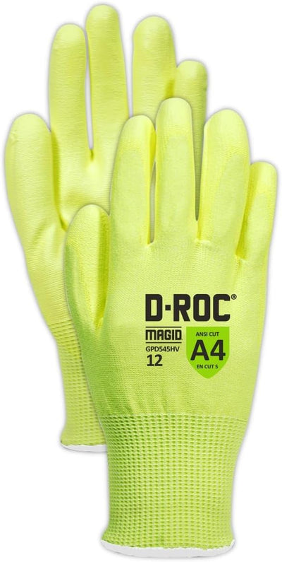 Guantes palma PU recubiertos talla 10 amarillo