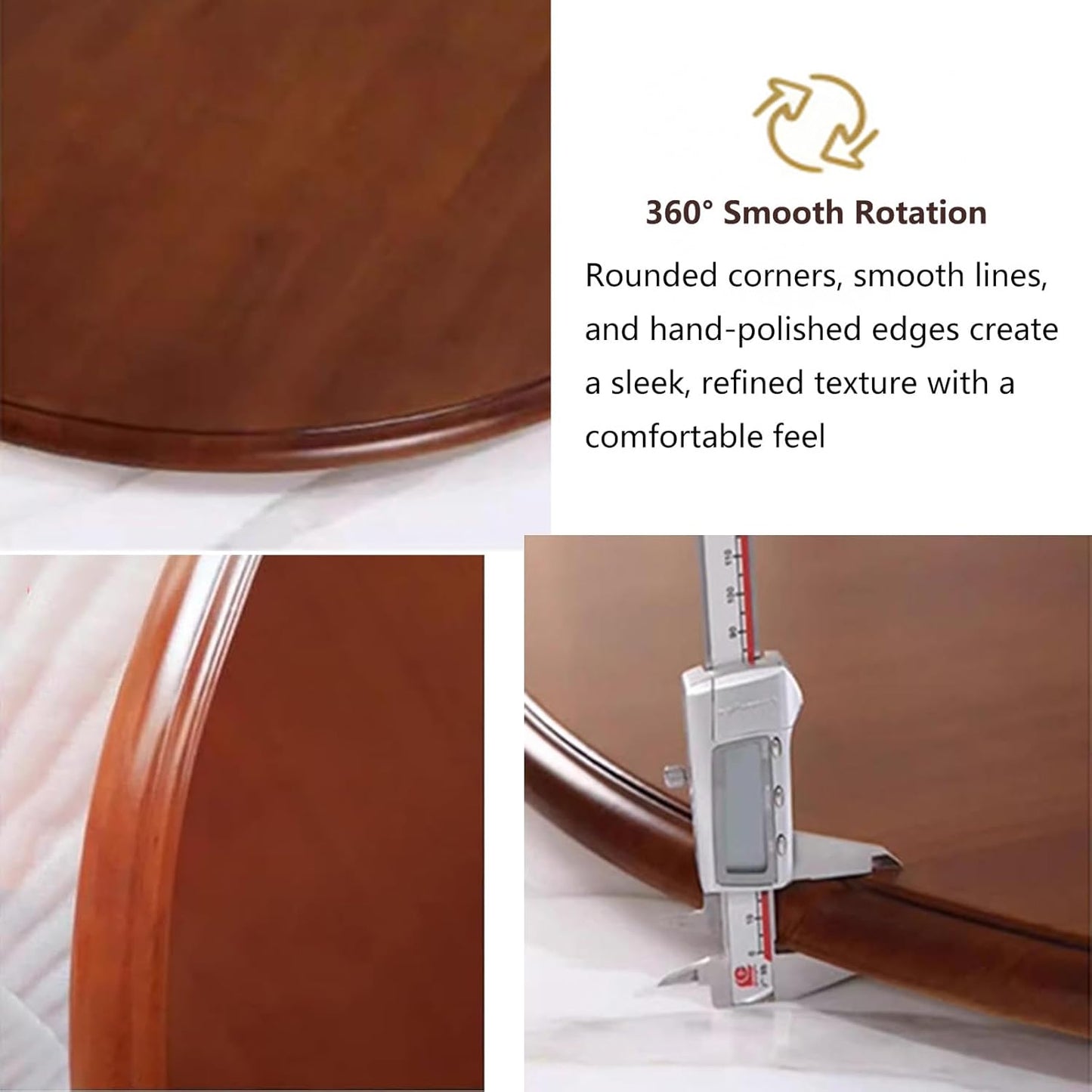 Tocadiscos Lazy Susan de madera 30pulg para mesa giro suave