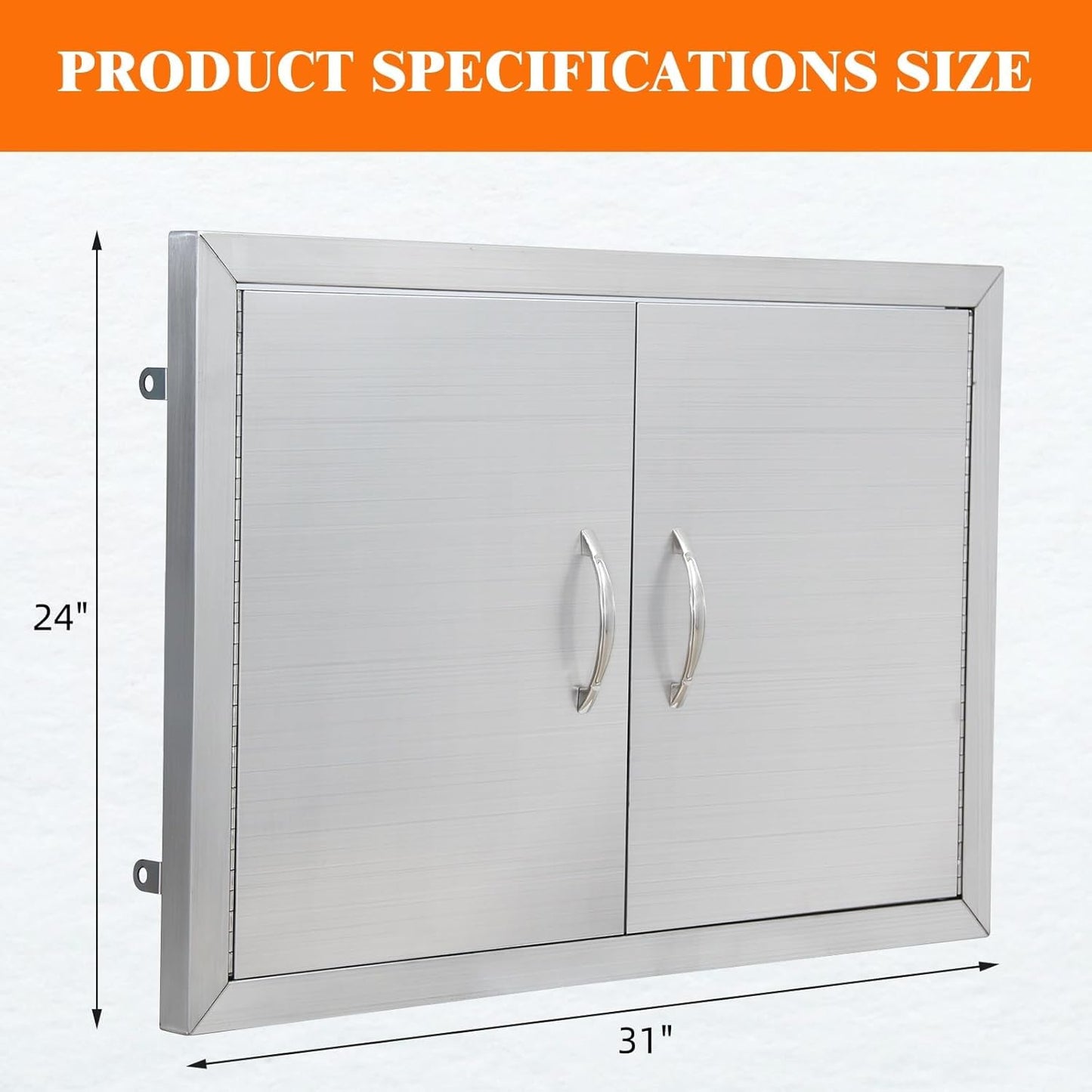 Puerta cocina acero inox 31x24pulg para barbacoa impermeable