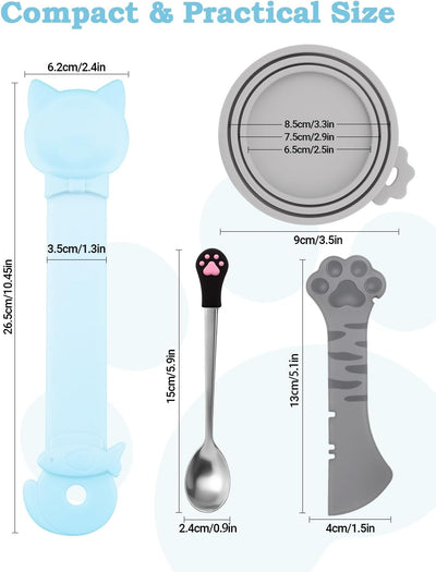 Set 6 fundas latas gato silicona acero inox