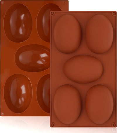 Moldes de silicona para huevos de Pascua de 5 cavidades juego de 2