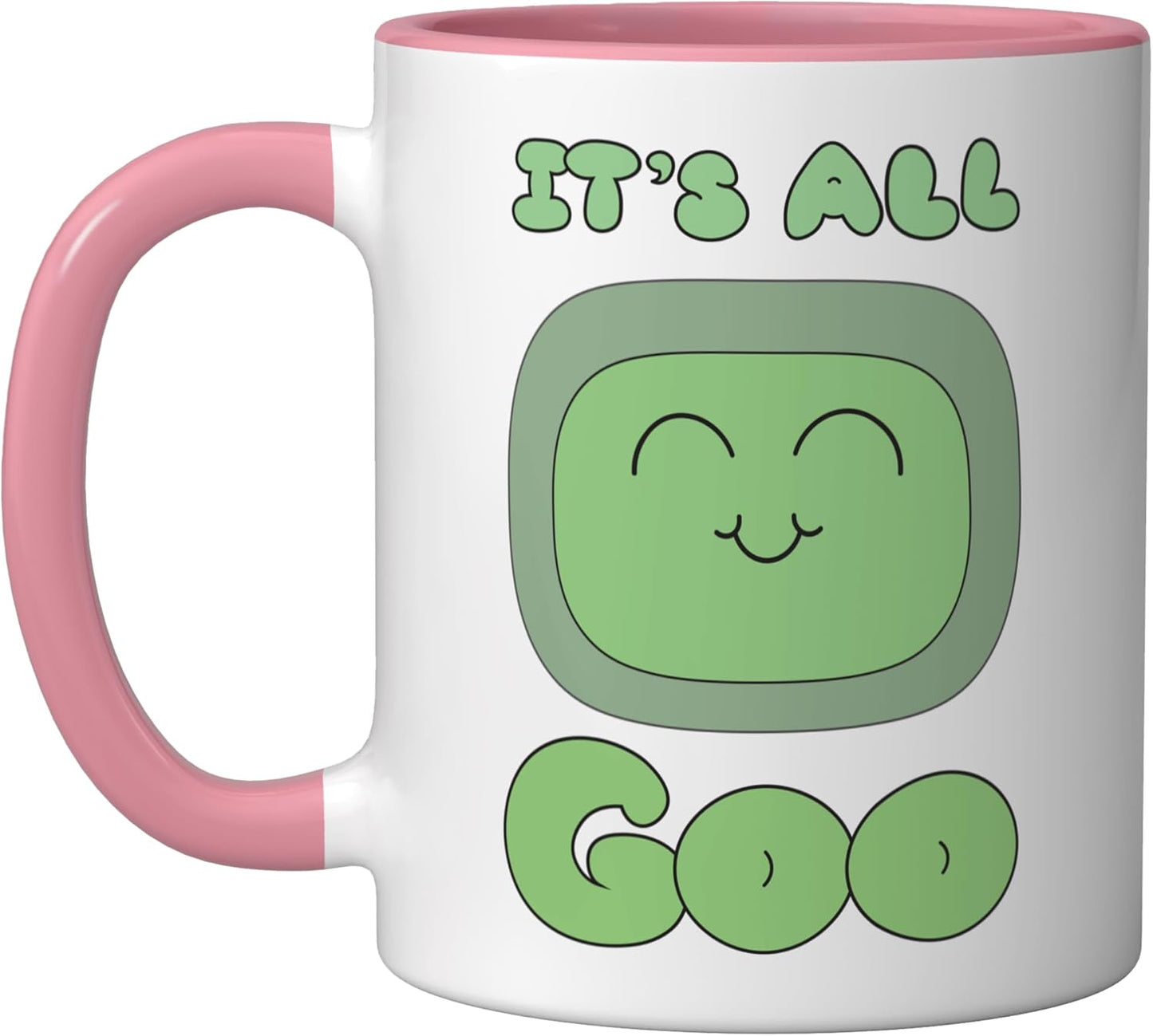 Taza cerámica It's All Goo rosa/blanca