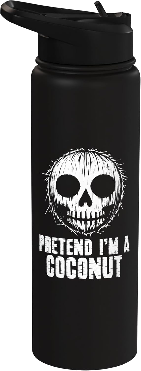 Botella de agua acero inoxidable aislada disfraz halloween vintage coco