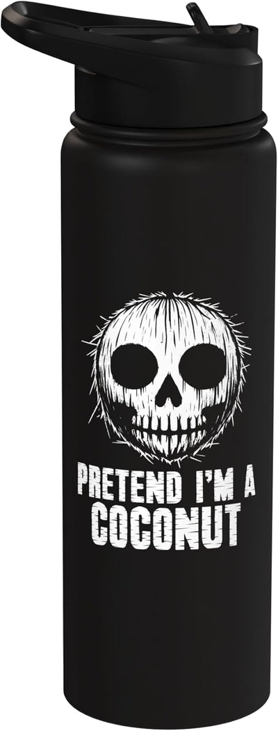 Botella de agua acero inoxidable aislada disfraz halloween vintage coco
