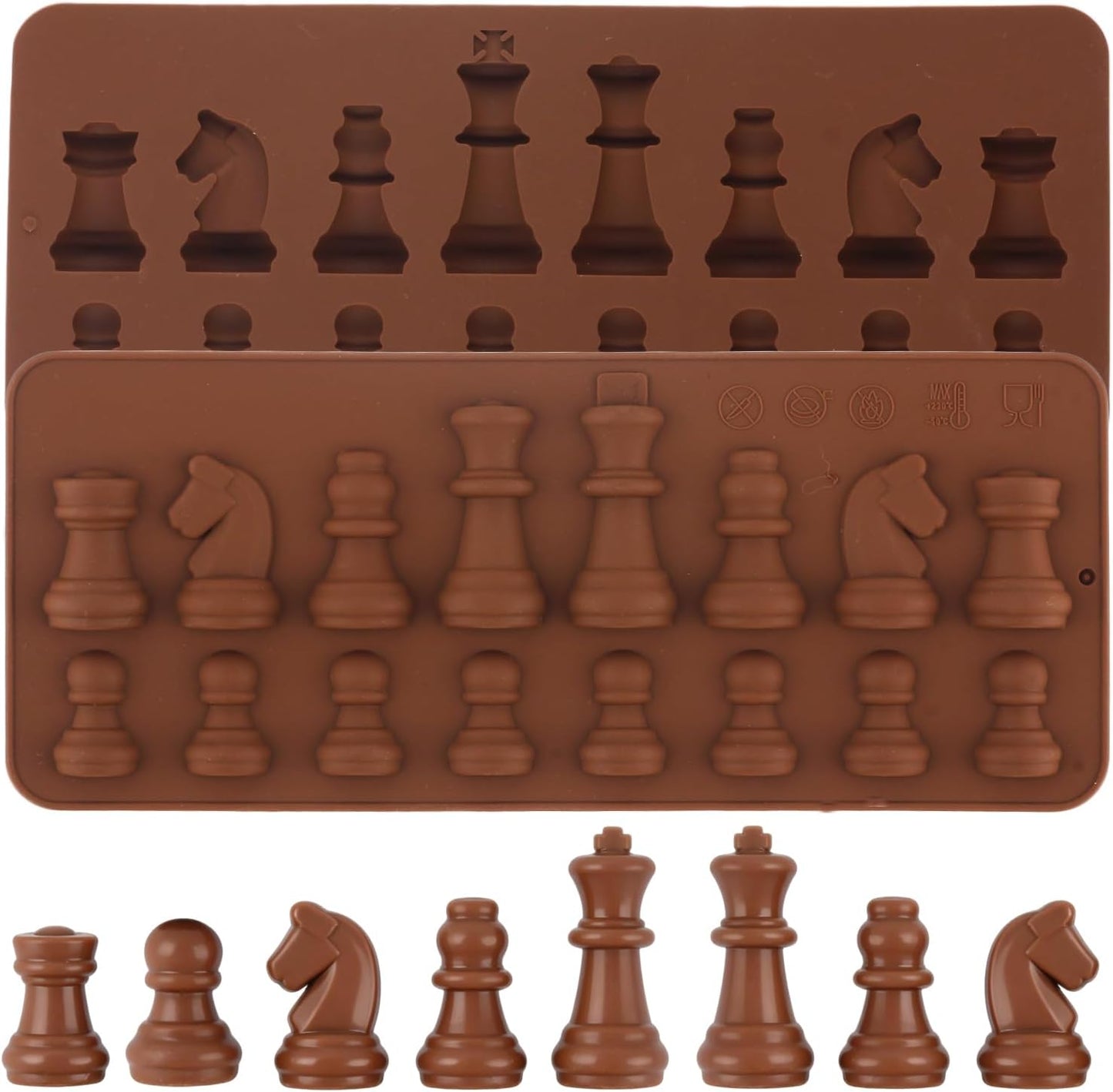 Moldes de silicona para dulces y chocolate con cavidades, juego de 2