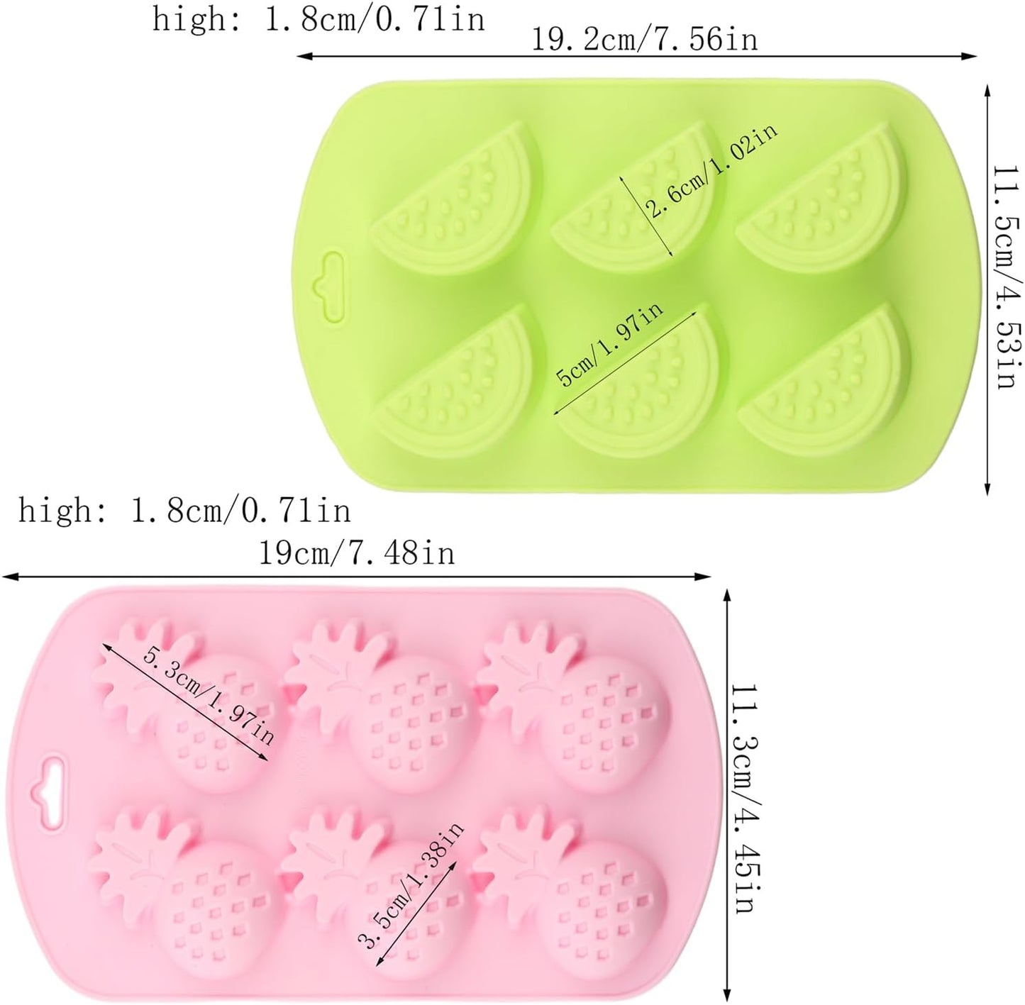 Moldes silicona 6 cavidades para caramelos dulces decoración set 2
