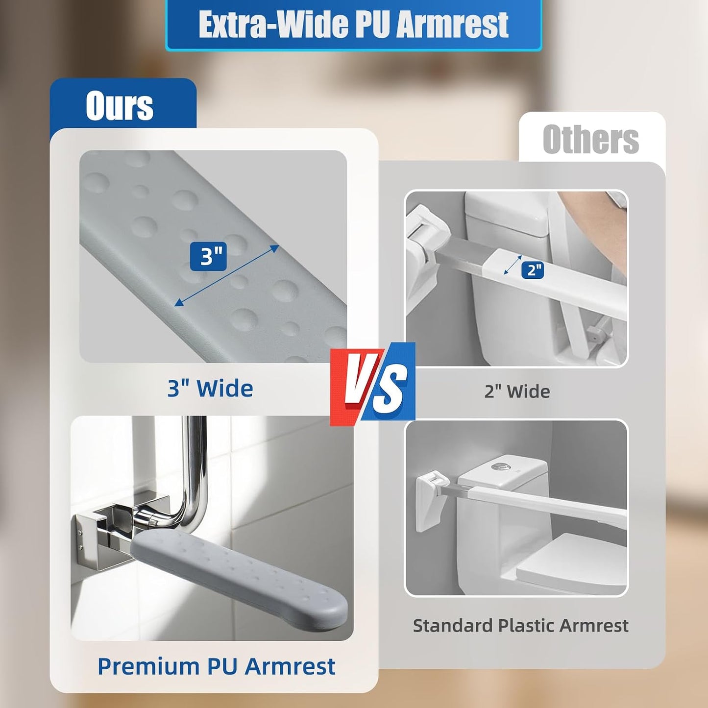 Barra agarre abatible inodoro acero inox 300lb