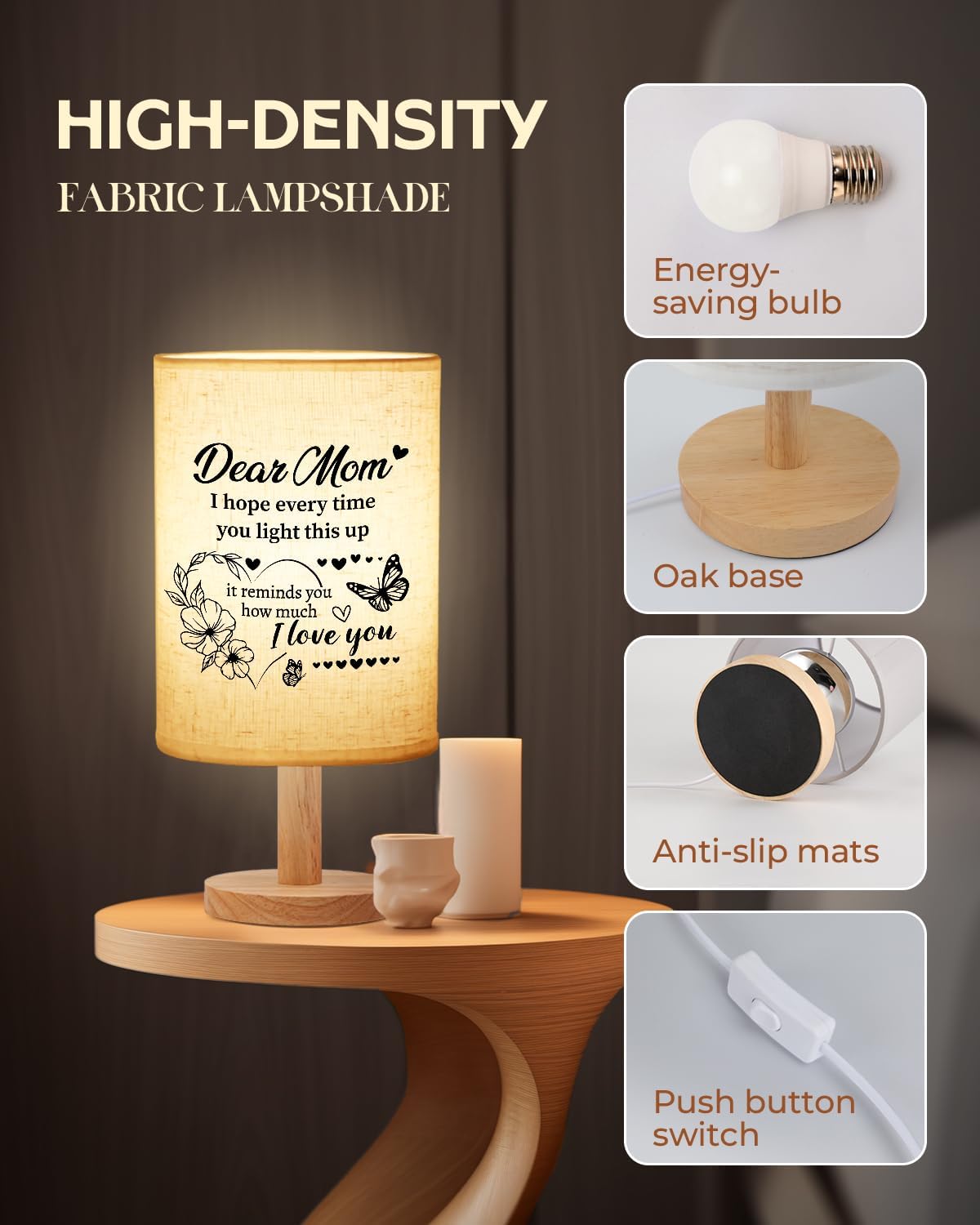 Lámpara de mesa regalo cumpleaños y jubilación para mamá