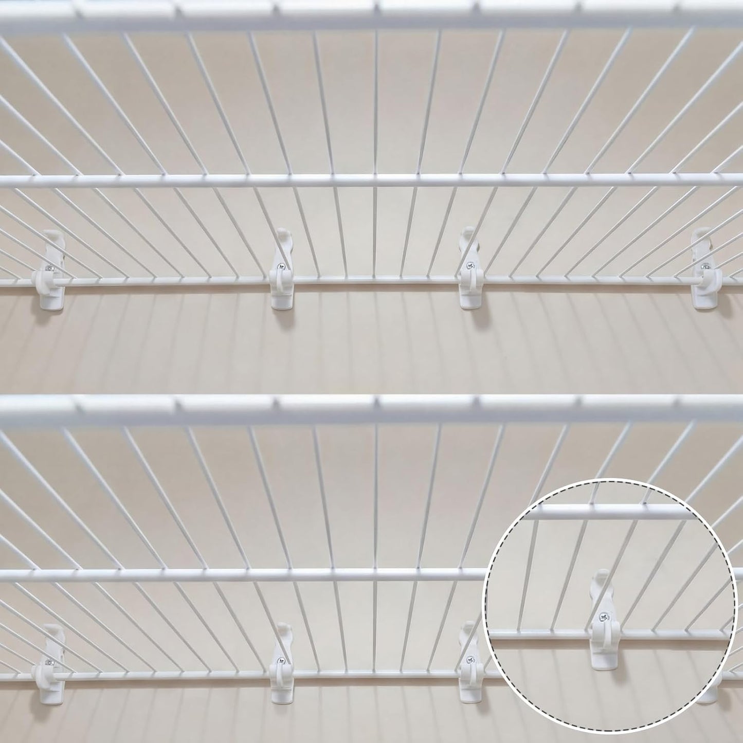 20 Clips Alambre Blanco Soportes Estantería Plástico