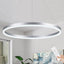 Lámpara colgante anillo LED 23.6pulg plateada regulable