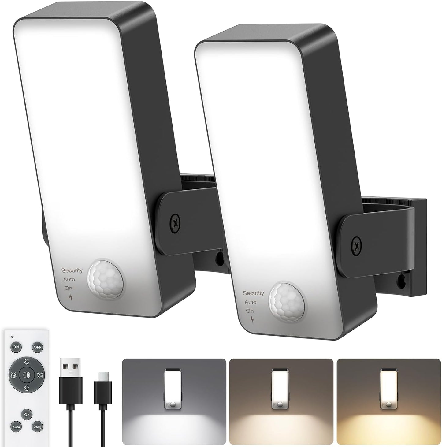 Luz exterior recargable sensor movimiento 10000mAh 3 modos