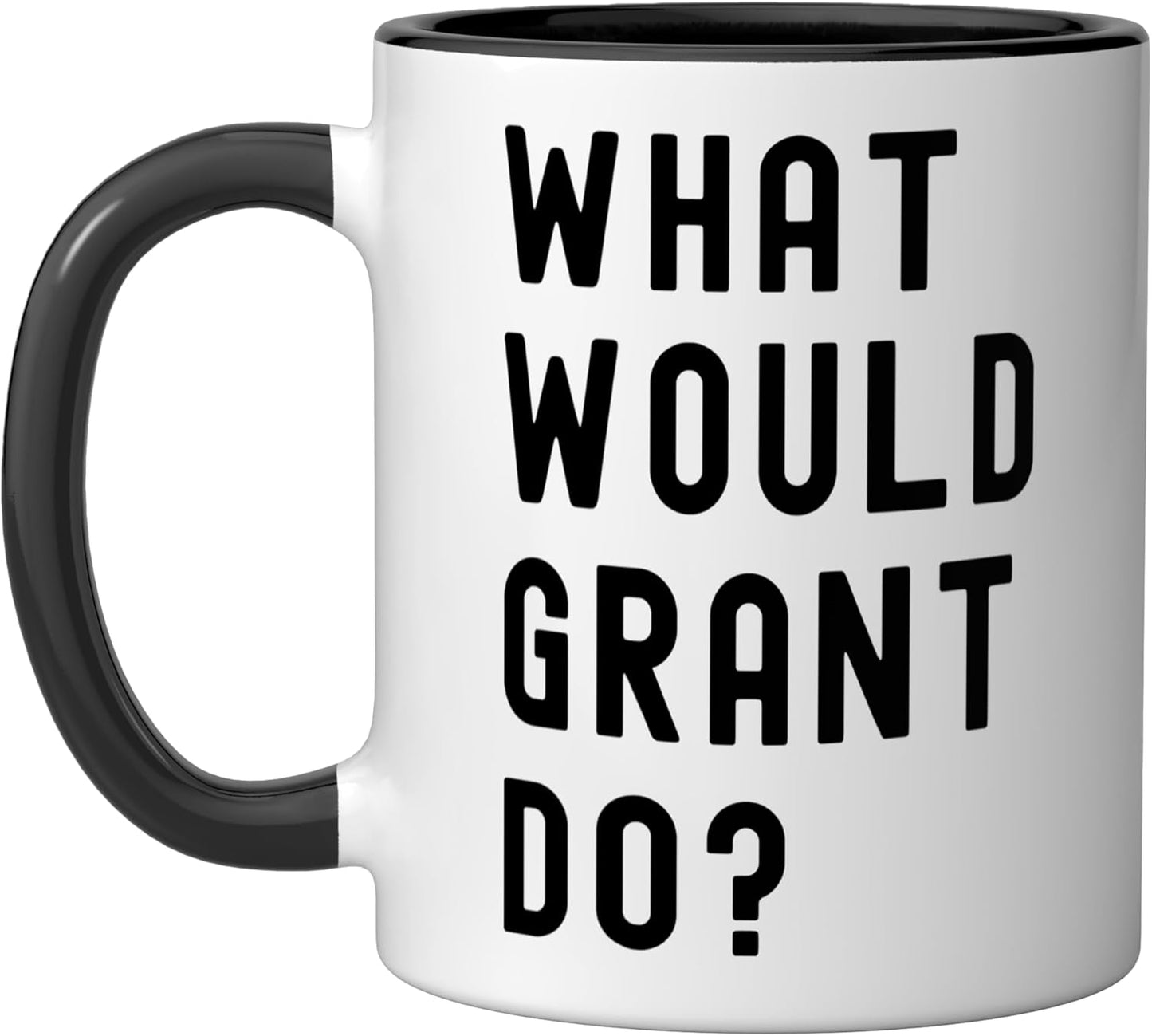 Taza cerámica What Would Grant Do? Negro/Blanco