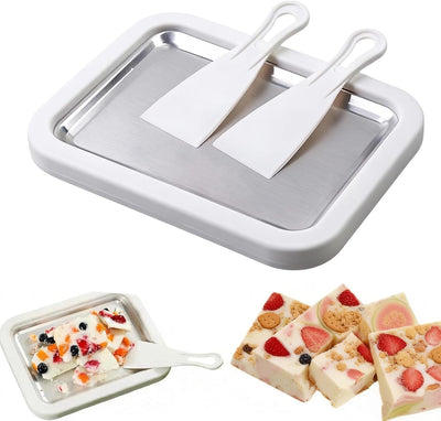 Kit maquina helado enrollado con bandeja acero inox